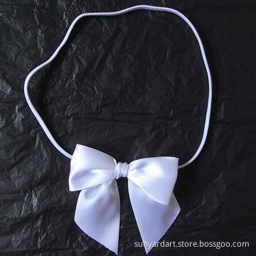 Polyester Ribbon Pre-tied Bow with Elastic Band for Gift Box Decoration